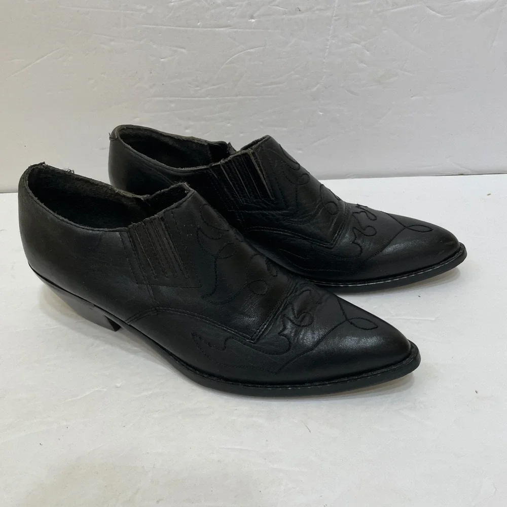 VINTAGE‎ PALOMINO WESTERN BOOTIES IN BLACK LEATHER